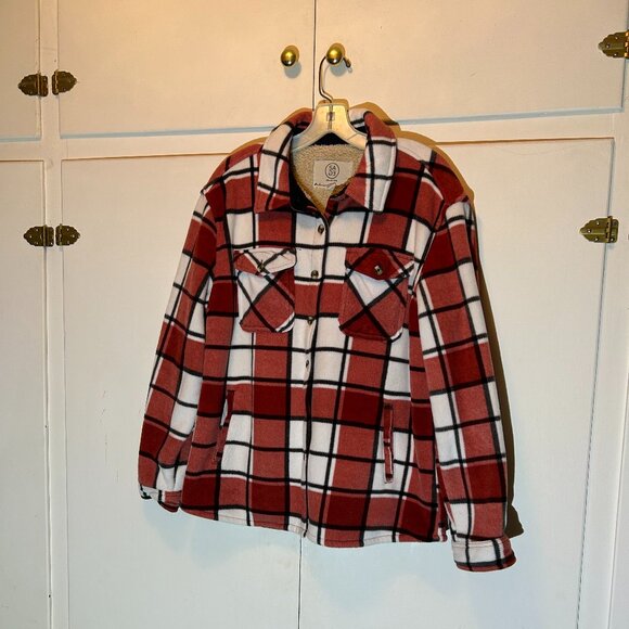 Sage Collective Plaid Lined Shacket Size L - Picture 3 of 10